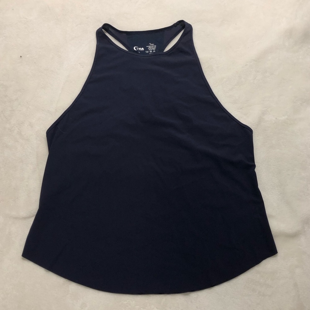 Zyia Women’s Navy Blue Tank with Back Mesh Size L